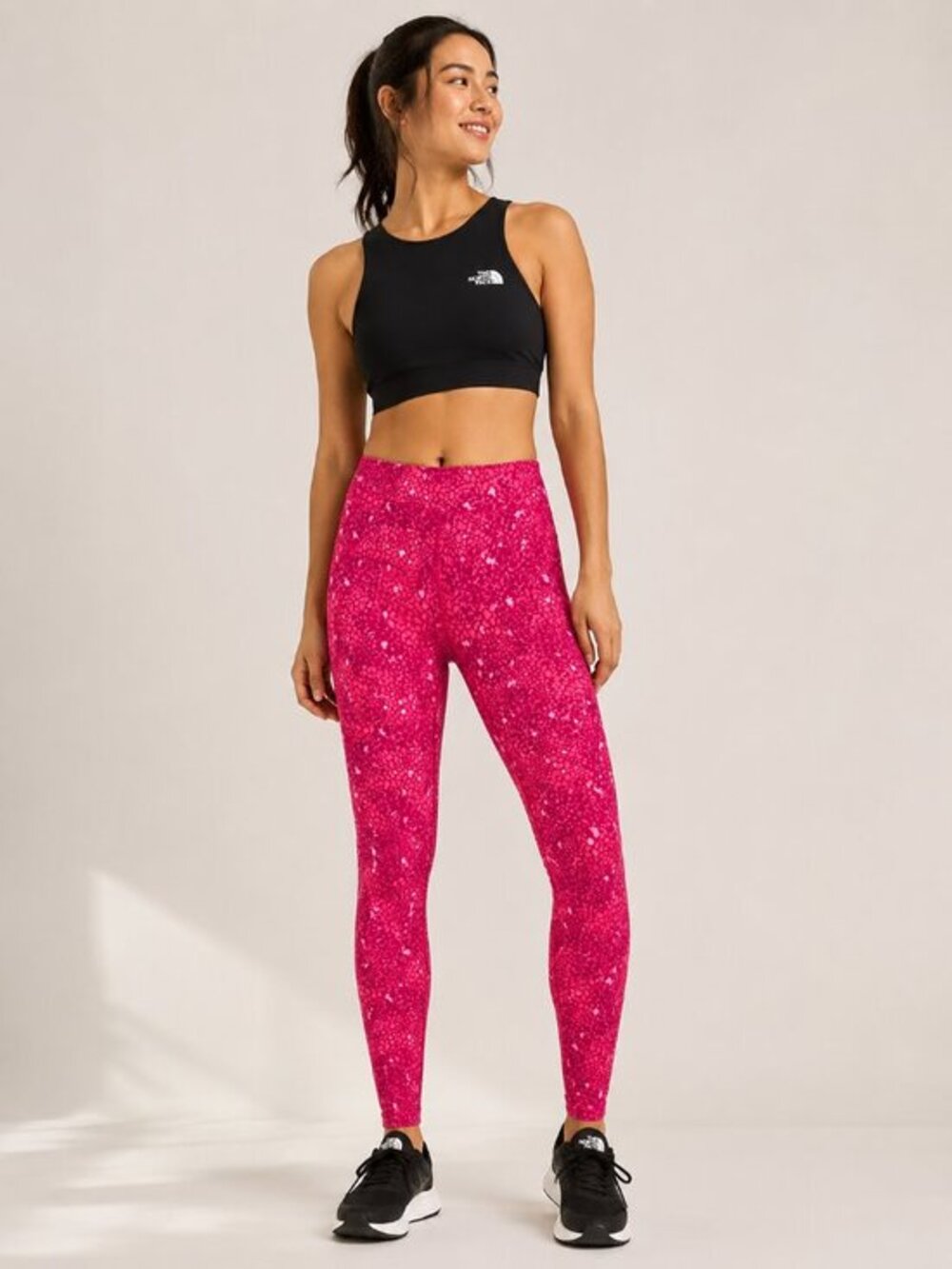 The North Face Pink Leopard Print‎ Leggings Womens Medium M Athletic Yoga